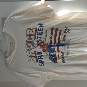 Old Navy Bruce Springsteen Sea Salt Americana USA White Crew Neck T-Shirt XL